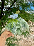 Duck carving in a Prehnite Garden