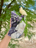 Parrot carving on Amethyst Cluster - Handcrafted