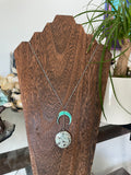 Jasper - Crescent moon necklace