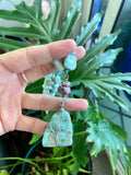 Blue Aragonite & Ruby & Larimar necklace