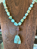 Blue Aragonite & Ruby & Larimar necklace